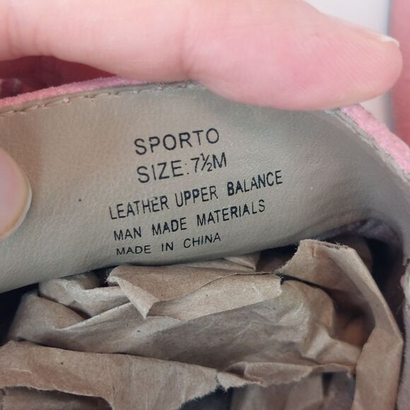 VTG 60s 70s 80s Sporto Pink Suede Buckle Loafers Sz 7.5 - Picture 6 of 11